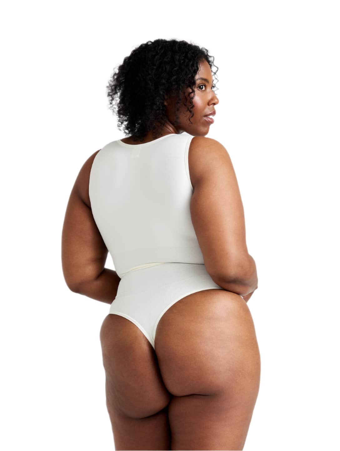 Round Neck Thong Bodysuit - HeyShape